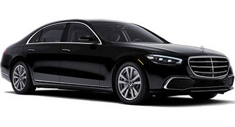 Black Executive Saloon Car in white Background